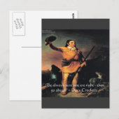 Davy Crocket "Ga Vooruit" Wijsheid Quote Briefkaart (Voorkant / Achterkant)