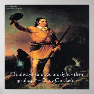 Davy Crocket "Ga vooruit..." Wijsheid Quote Poster