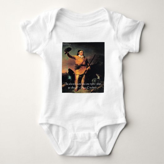 Davy Crocket "Ga Vooruit" Wijsheid Quote Romper (Voorkant)
