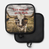 Davy Crockett citaat over de hel en Texas Pannenlap (Voorkant / Achterkant)