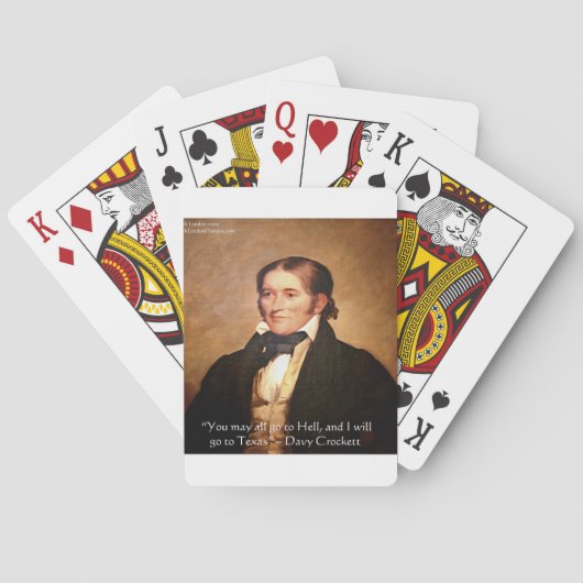 Davy Crockett "Naar Texas" Humor Quote Pokerkaarten (Achterkant)