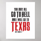 Davy Crockett Quote Texas Poster (Voorkant)