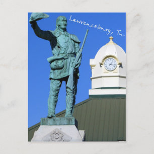 Davy Crockett Statue - Lawrenceburg, TN Briefkaart