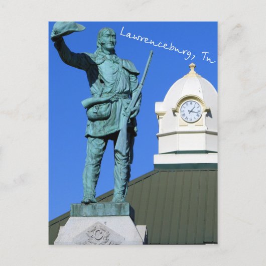 Davy Crockett Statue - Lawrenceburg, TN Briefkaart (Voorkant)