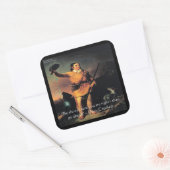 Davy Croket "Go Ahead" Wisdom Quote Vierkante Sticker (Envelop)