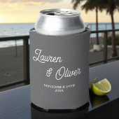 Davy Grey Script Minimalist Wedding Blikjeskoeler