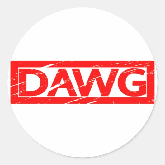 Dawg Stamp Ronde Sticker (Voorkant)