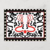 Dawgie in het raam briefkaart (Voorkant)