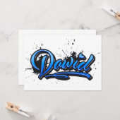 Dawid Heart Splash Graffiti Karte Kaart (Voorkant / Achterkant in situ)