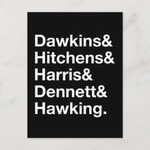 Dawkins&Hitchens&Harris&Dennett&Hawking - Wetensch Briefkaart