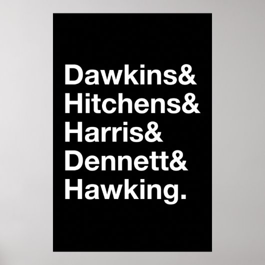 Dawkins&Hitchens&Harris&Dennett&Hawking - Wetensch Poster (Voorkant)