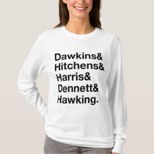 Dawkins&Hitchens&Harris&Dennett&Hawking - Wetensch T-shirt