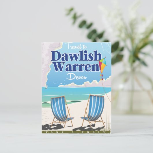 Dawlish Warren Devon   poster Briefkaart (Staand voorkant)