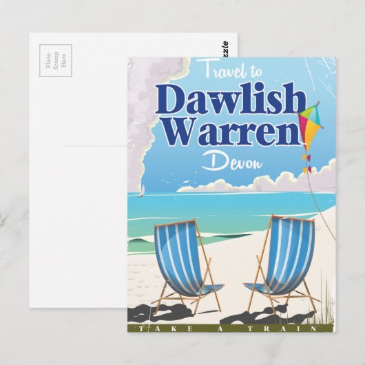 Dawlish Warren Devon   poster Briefkaart (Voorkant / Achterkant)