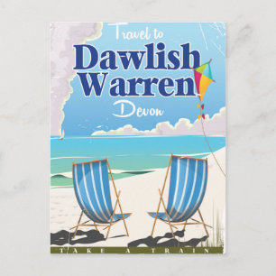 Dawlish Warren Devon vintage treinaffiche Briefkaart