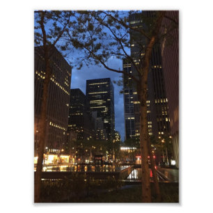 Dawn at Rockefeller Center NYC Architecture Lights Foto Afdruk