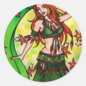 Dawn Belly Dancer Ronde Sticker (Voorkant)