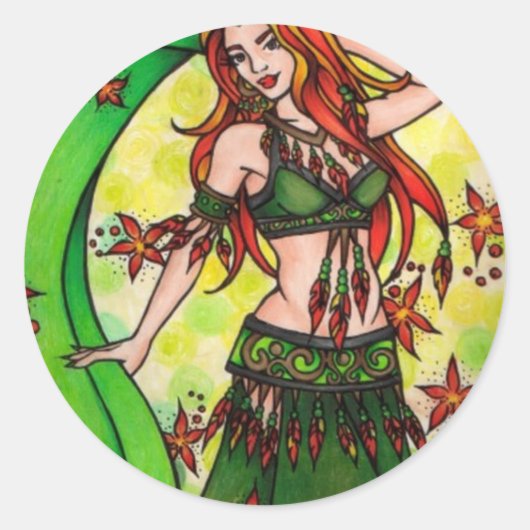 Dawn Belly Dancer Ronde Sticker (Voorkant)
