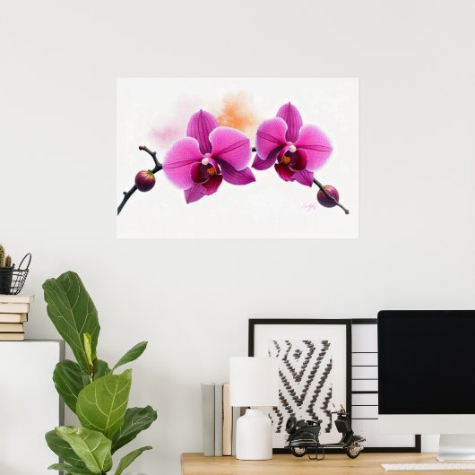 Dawn Bloom Orchid Poster (Thuiskantoor)
