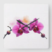 Dawn Bloom Orchid Vierkante Klok (Voorkant)