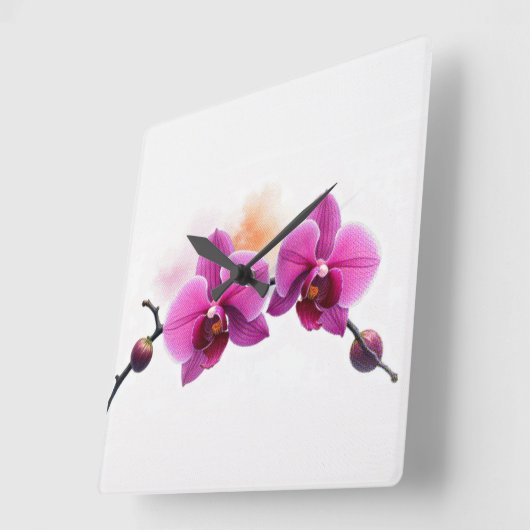 Dawn Bloom Orchid Vierkante Klok (Hoek)