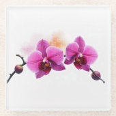 Dawn Bloom Orchidee Glazen Onderzetter (Voorkant)