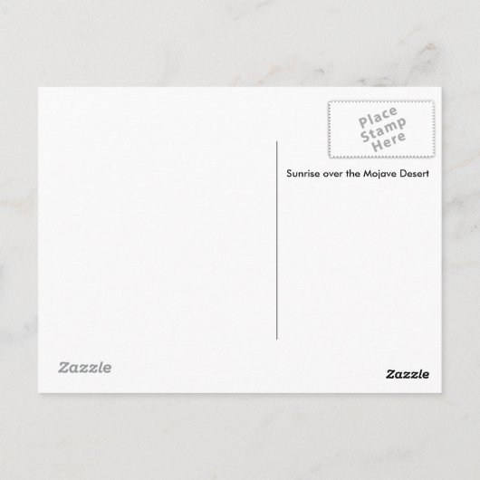 Dawn Breaking over de Mojave woestijn Briefkaart (Achterkant)