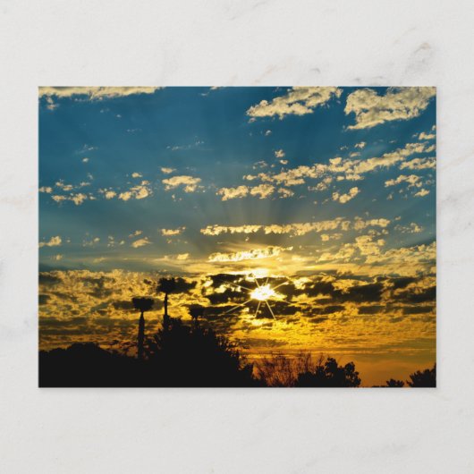 Dawn Breaking over de Mojave woestijn Briefkaart (Voorkant)