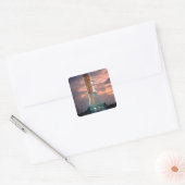 Dawn breekt achter ASTP Saturn IB CDDT Vierkante Sticker (Envelop)