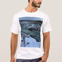 Dawn Cascade: Grote Herfsten Morning T-shirt