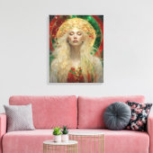 Dawn Dromen van Kerstmis Mooie Blond Vrouw Canvas Afdruk (Insitu (Woonkamer))