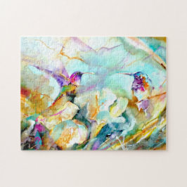 "Dawn Greeting" Hummingbird Print Legpuzzel