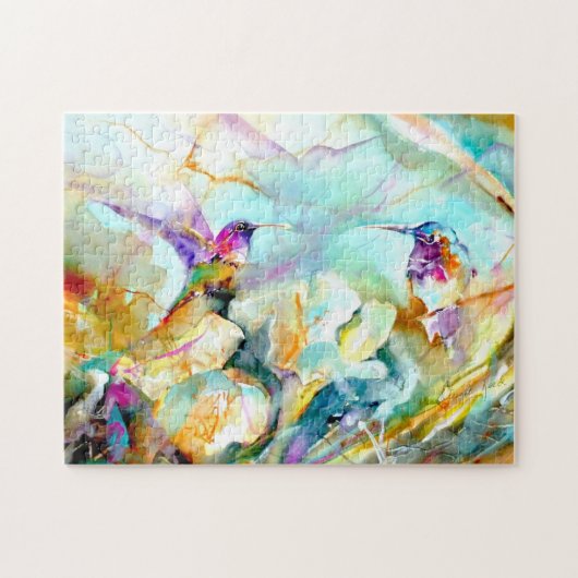 "Dawn Greeting" Hummingbird Print Legpuzzel (Horizontaal)