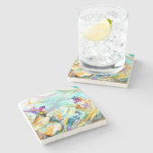 "Dawn Greeting" Hummingbird Print Stenen Onderzetter (Zijkant)