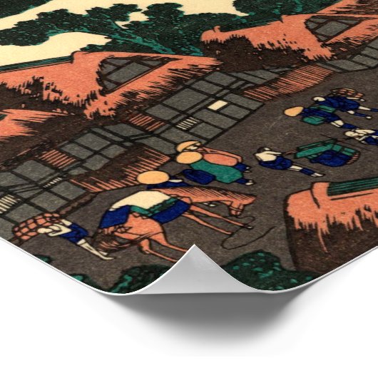 Dawn in Isawa in de provincie Kai Poster (Hoek)