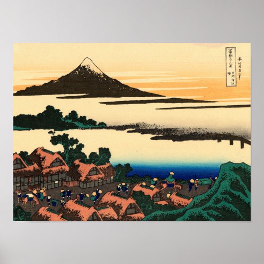 Dawn in Isawa in de provincie Kai Poster (Voorkant)