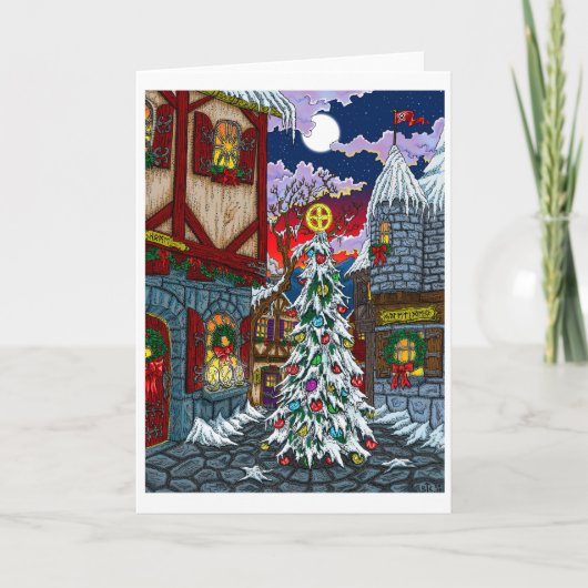 Dawn in Yuletown Holiday Kaart (Voorkant)