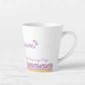 Dawn letter D naam monogram Latte Mok (Rechts)