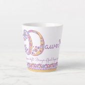 Dawn letter D naam monogram Latte Mok (Voorkant)