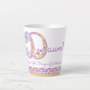 Dawn letter D naam monogram Latte Mok