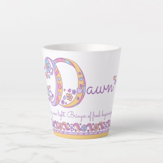 Dawn letter D naam monogram Latte Mok (Voorkant)