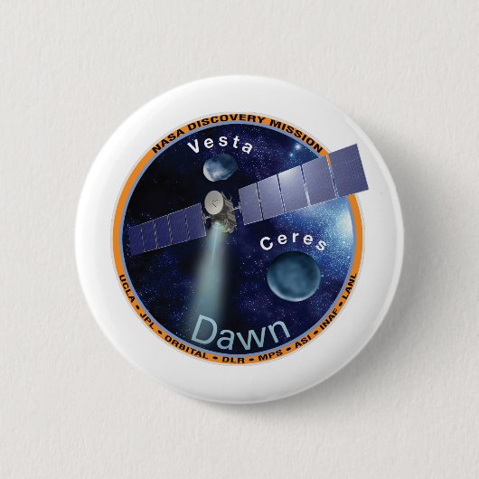 Dawn Mission Patch Ronde Button 5,7 Cm (Voorkant)