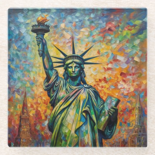 Dawn of Liberty Glazen Onderzetter (Voorkant)
