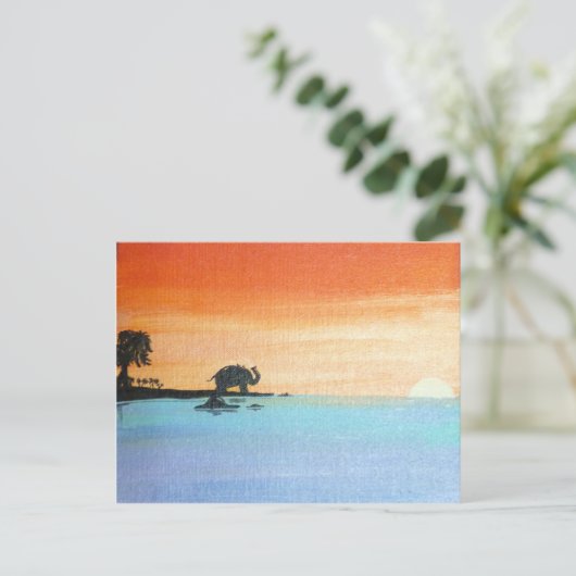 Dawn of Peace_ElephantOfferingPrayers_AnjaliSanghi Briefkaart (Staand voorkant)