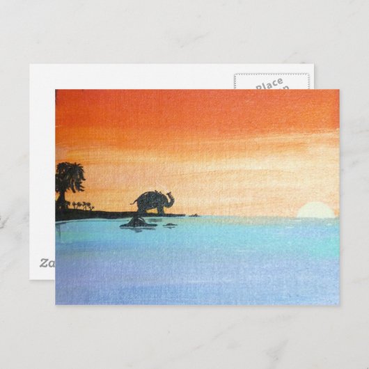 Dawn of Peace_ElephantOfferingPrayers_AnjaliSanghi Briefkaart (Voorkant / Achterkant)