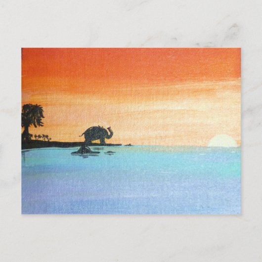 Dawn of Peace_ElephantOfferingPrayers_AnjaliSanghi Briefkaart (Voorkant)