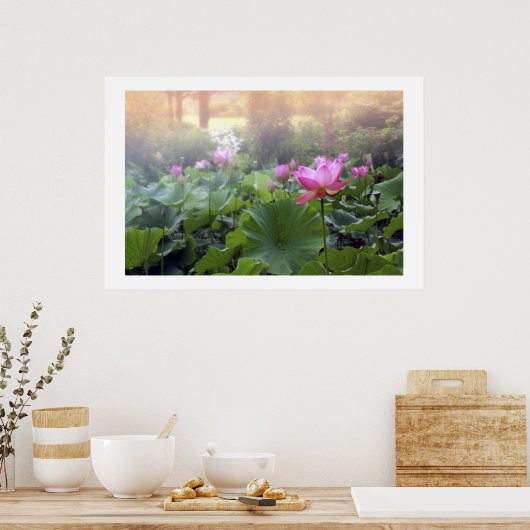 Dawn on Lotus Pond Poster (Keuken)