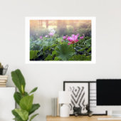 Dawn on Lotus Pond Poster (Thuiskantoor)