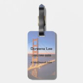 Dawn over San Francisco en Golden Gate Bridge. Bagagelabel (Achterkant verticaal)