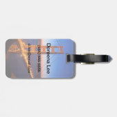 Dawn over San Francisco en Golden Gate Bridge. Bagagelabel (Achterkant horizontaal)